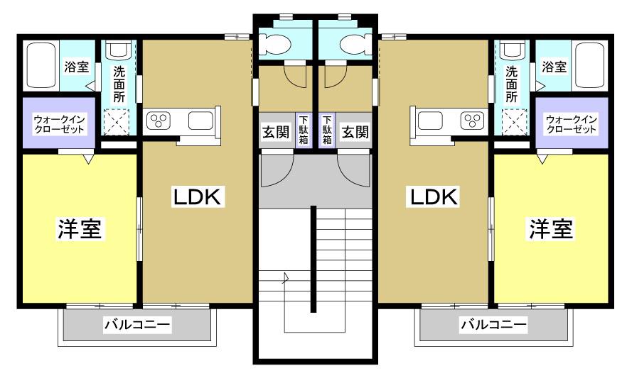 コート・ソレアード(1LDK/2階)の間取り写真
