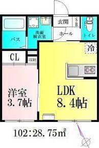 FROST(1LDK/2階)の間取り写真