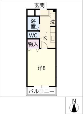 プロニティ(1K/2階)の間取り写真