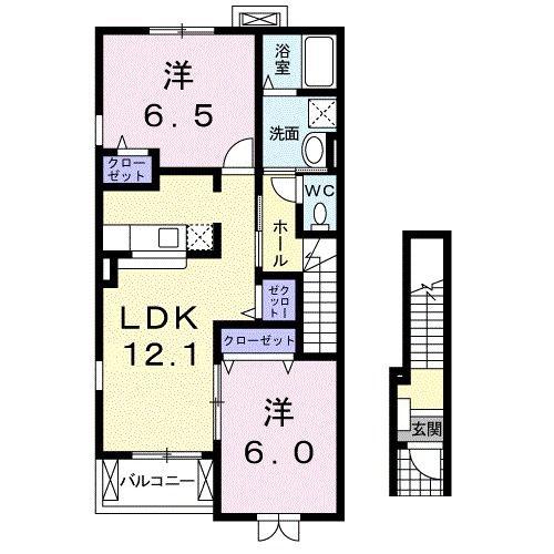 HAYATEII(2LDK/2階)の間取り写真