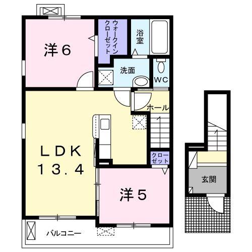 パーチェ(2LDK/2階)の間取り写真