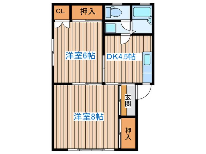 コーポやよい(2DK/1階)の間取り写真