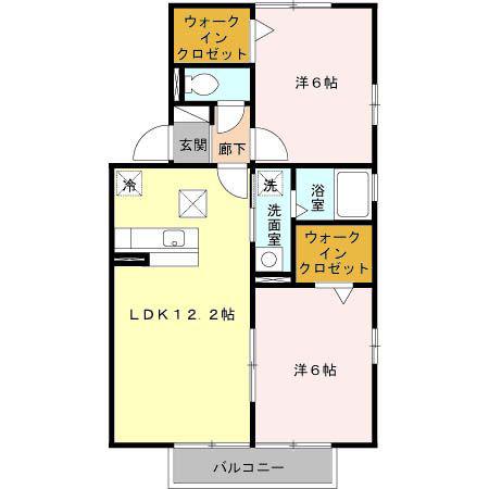 プレミアムタウン A(2LDK/1階)の間取り写真