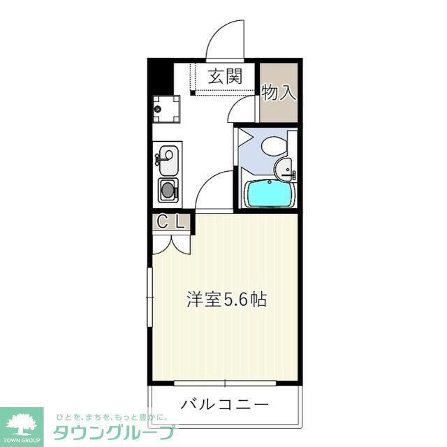 エスポアール川崎(1K/2階)の間取り写真