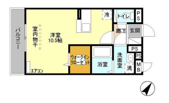シュペリュール(ワンルーム/1階)の間取り写真