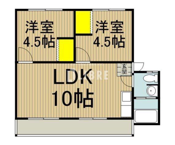 日野新坂下 6号棟(2LDK/5階)の間取り写真