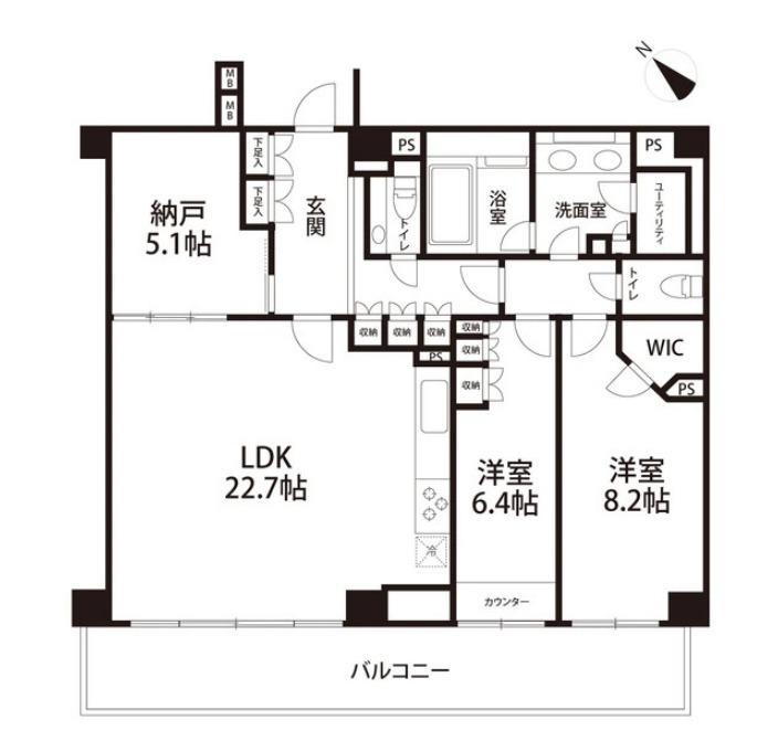 プラウド南(2SLDK/3階)の間取り写真