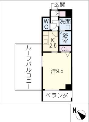 リヴェール藤が丘(1K/5階)の間取り写真
