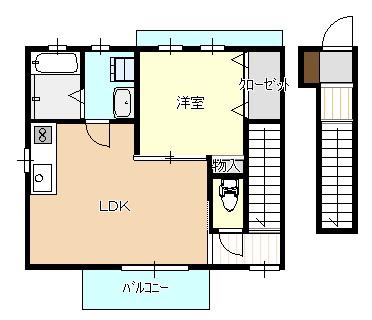 アクアカーサ(1LDK/2階)の間取り写真