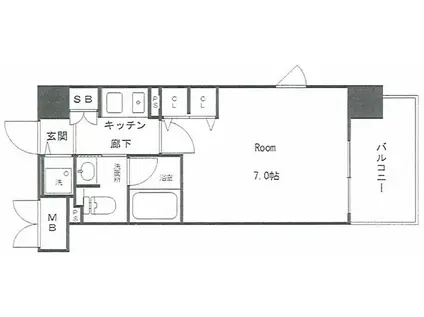 ジュネーゼ・グラン心斎橋東(ワンルーム/3階)の間取り写真