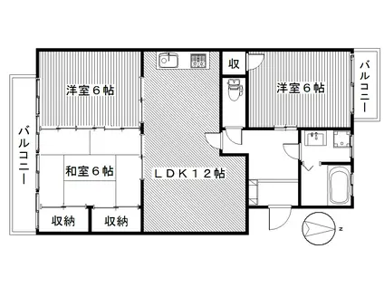 レジデンス矢島(3LDK/3階)の間取り写真