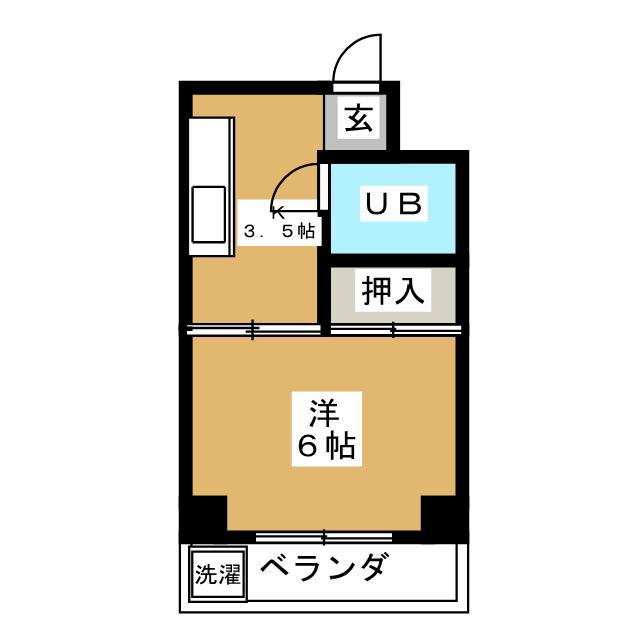 グリーンコーポ(1K/3階)の間取り写真