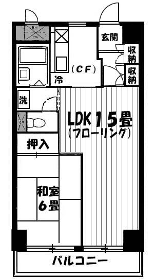 五反野ハウス(1LDK/3階)の間取り写真