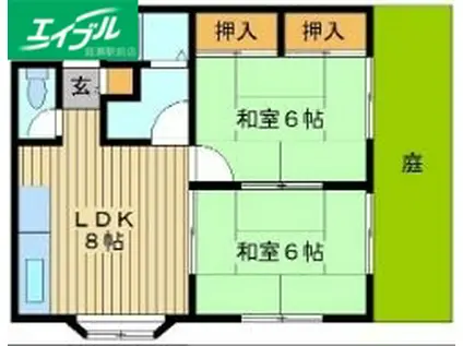 サンコーポ城ノ内(2LDK/1階)の間取り写真