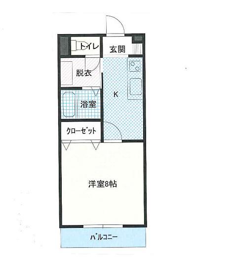 本町マンション(1K/2階)の間取り写真