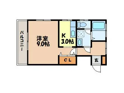 ひまわり五番館(1K/4階)の間取り写真
