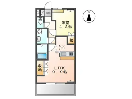 アドミレT-II(1LDK/1階)の間取り写真