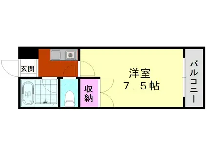 むつみハイツ(1K/2階)の間取り写真