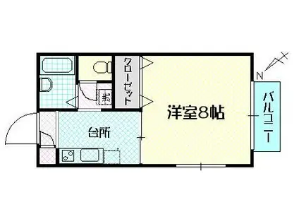 フォーブルハイツ(1K/2階)の間取り写真