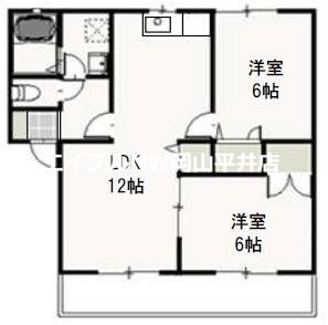 ヴェッセルA(2LDK/2階)の間取り写真