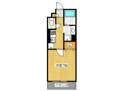 ASUKAII(1K/3階)の間取り写真