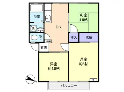 エコエイト(3DK/1階)の間取り写真