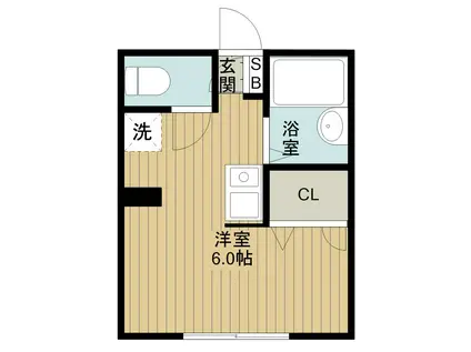 クレスト(ワンルーム/2階)の間取り写真