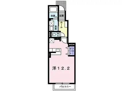 ピュアチェリー(ワンルーム/1階)の間取り写真