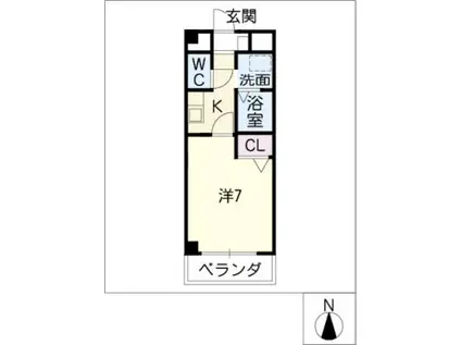 SUN HOUSE II(1K/1階)の間取り写真