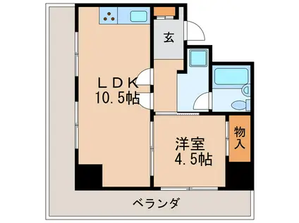 ネオハイツ大須(1LDK/4階)の間取り写真