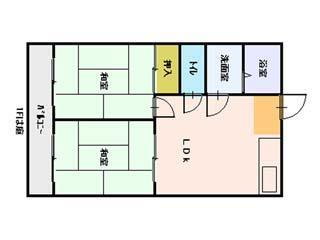メゾンニシヤ(2LDK/2階)の間取り写真