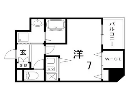 TOYOTOMISTAY PREMIUM 神戸湊川公園(ワンルーム/7階)の間取り写真