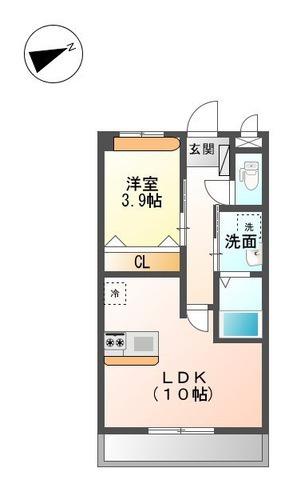 ラヴィータ(1LDK/2階)の間取り写真