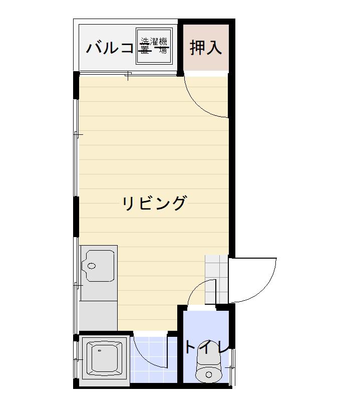 荘野ハイツ(ワンルーム/1階)の間取り写真