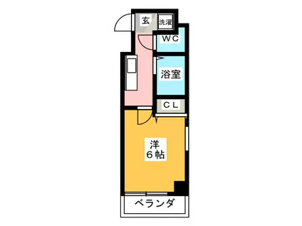 アドバンス明豊(1K/4階)の間取り写真