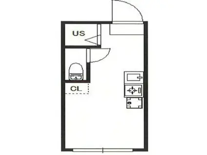 ジョイハウス(ワンルーム/1階)の間取り写真