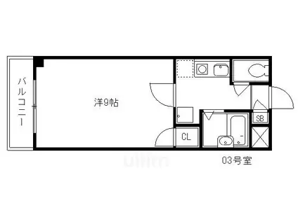 SHAMON東山(1K/3階)の間取り写真