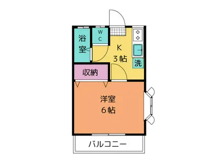 丸嘉コーポ85号(1K/2階)の間取り写真