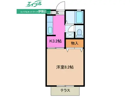 サトンパーク(1K/1階)の間取り写真