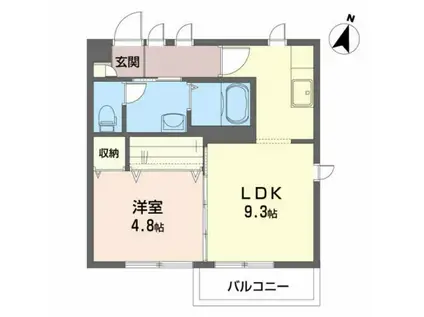 シャーメゾンS(1LDK/2階)の間取り写真