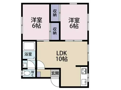 フレグランスFUJI(2LDK/2階)の間取り写真