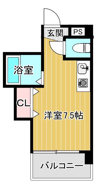 DAXIA・M(ワンルーム/8階)の間取り写真