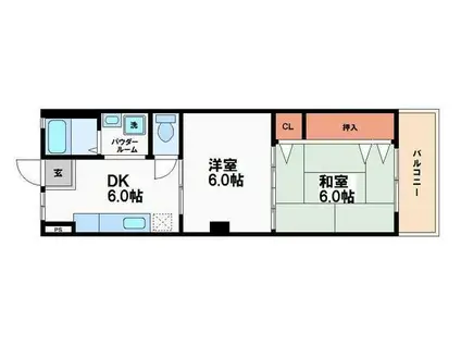 ニチエイビル(2DK/4階)の間取り写真