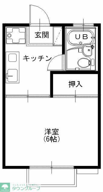 マロンハイツ(1K/2階)の間取り写真