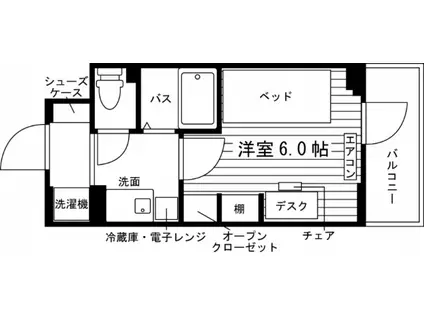 学生会館 CLASSY BASE 西国分寺(ワンルーム/3階)の間取り写真