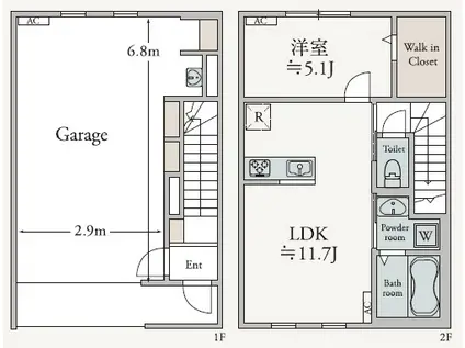 INFRAMINCE EDGE(1LDK/2階)の間取り写真