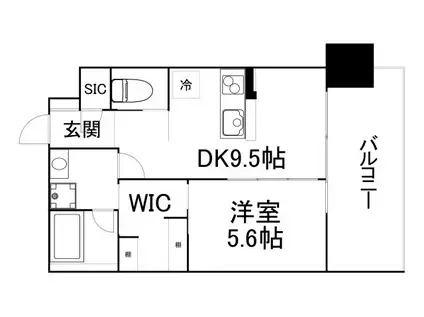 ベネチア天満橋(1LDK/4階)の間取り写真
