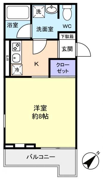 アバンティ津田沼(1K/3階)の間取り写真