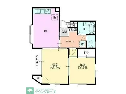 睦ビル(2DK/2階)の間取り写真