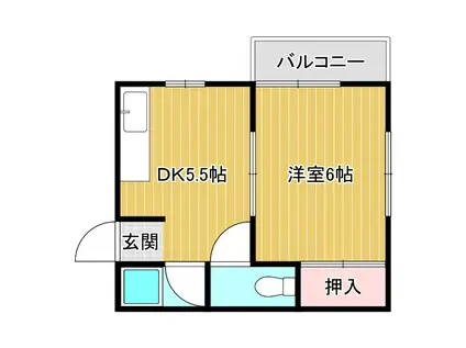 大池玉木ビル(1DK/3階)の間取り写真